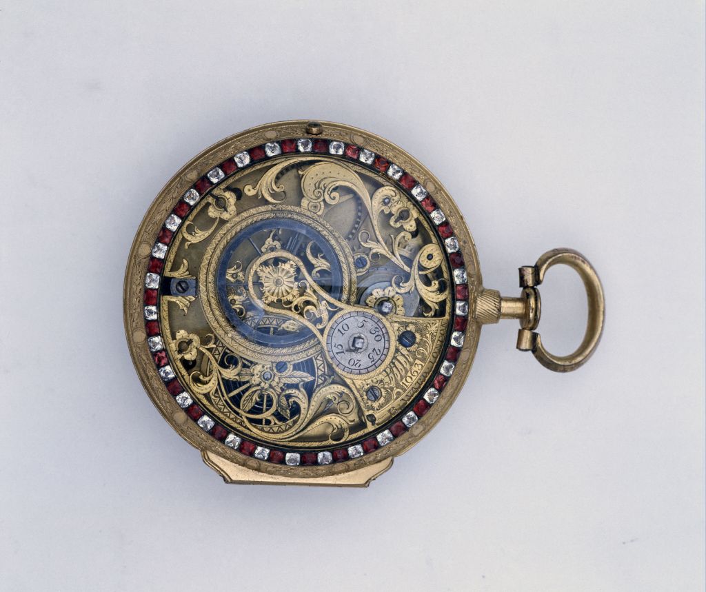 图片[2]-Copper gold-plated pocket watch with glass inlay-China Archive